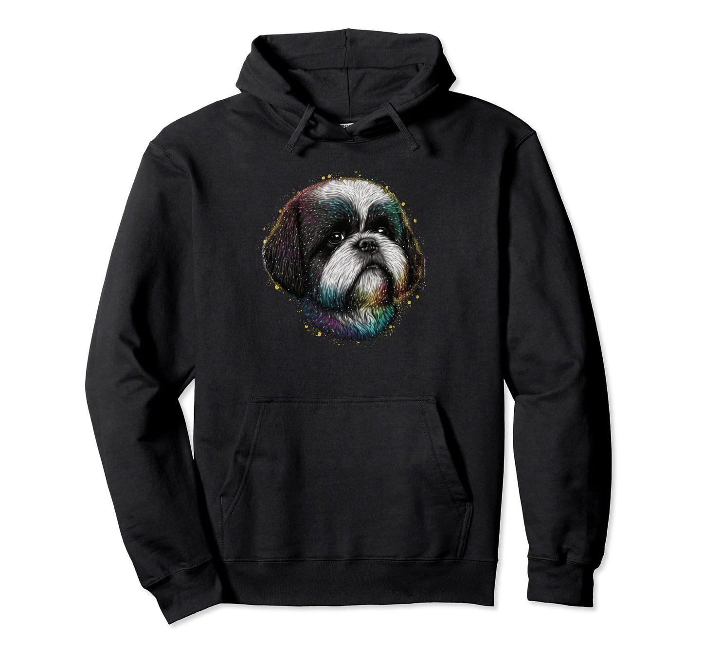 Shih Tzu Lover Colorful Art Dog Mom Hoodie - Minimalist Print Men Women - T-Shirt, Sweatshirt, Hoodie