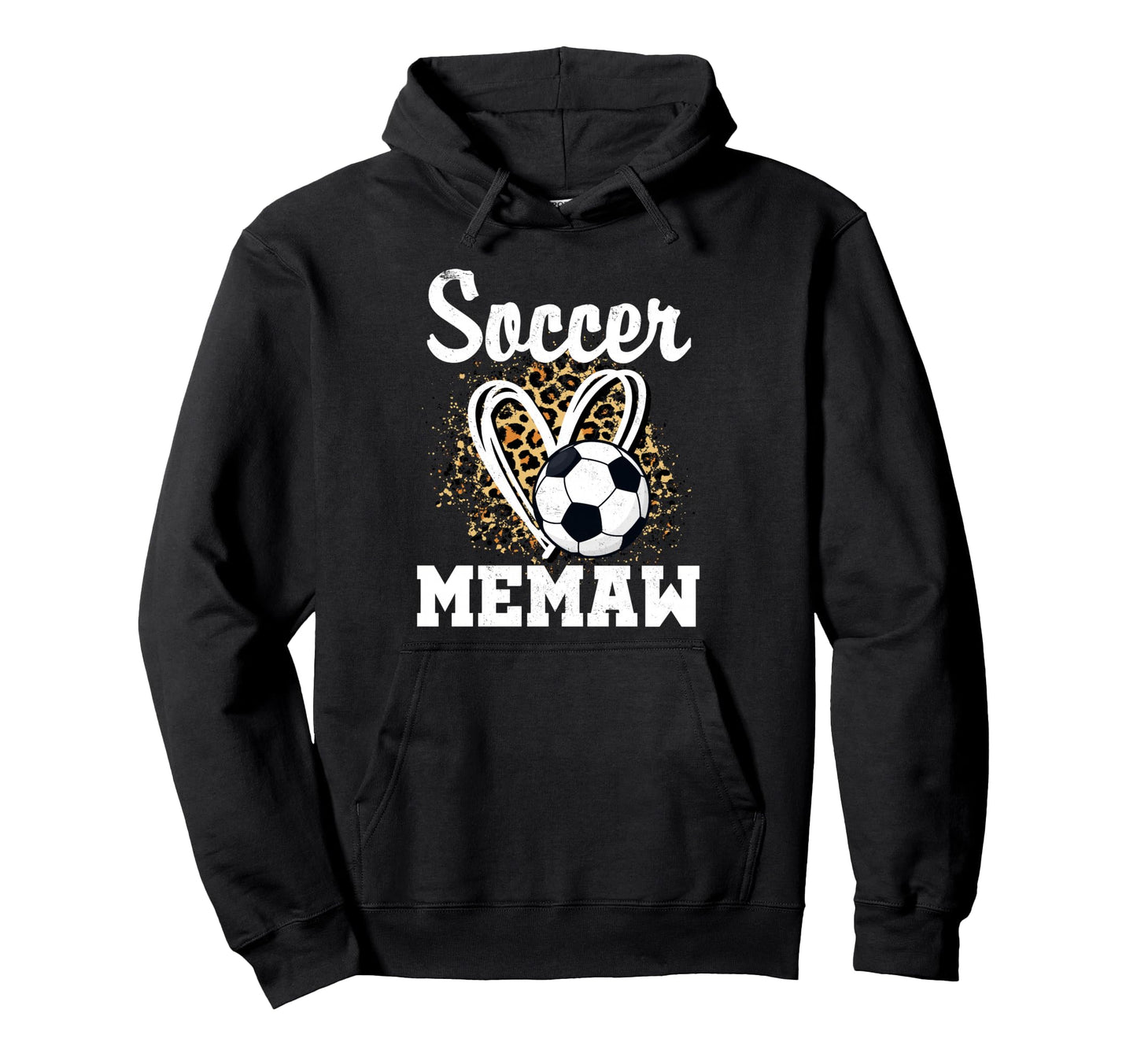 Soccer Memaw Leopard Heart Matching Family Hoodie - Unique Graphic Unisex - T-Shirt, Sweatshirt, Hoodie
