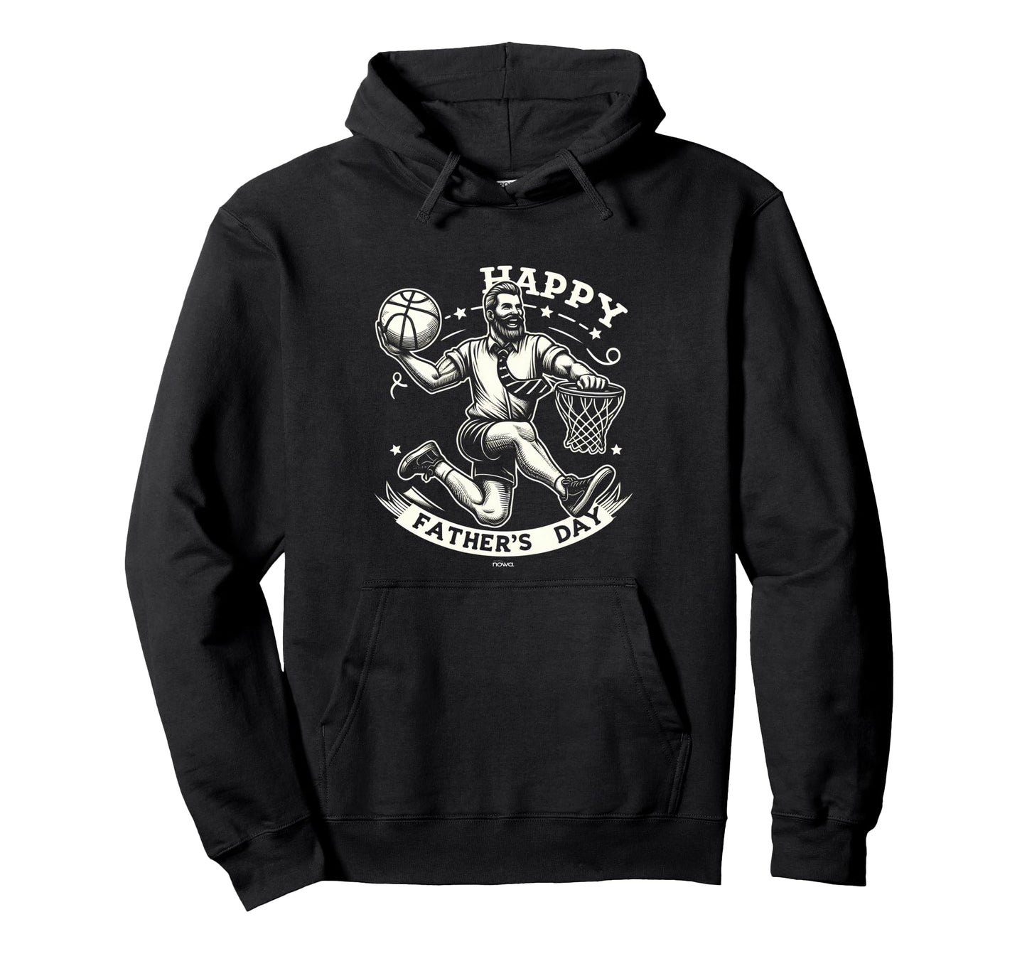 Slam Dunk Bearded Basketball Dad Happy Hoodie - Unique Graphic for Adults - T-Shirt, Sweatshirt, Hoodie