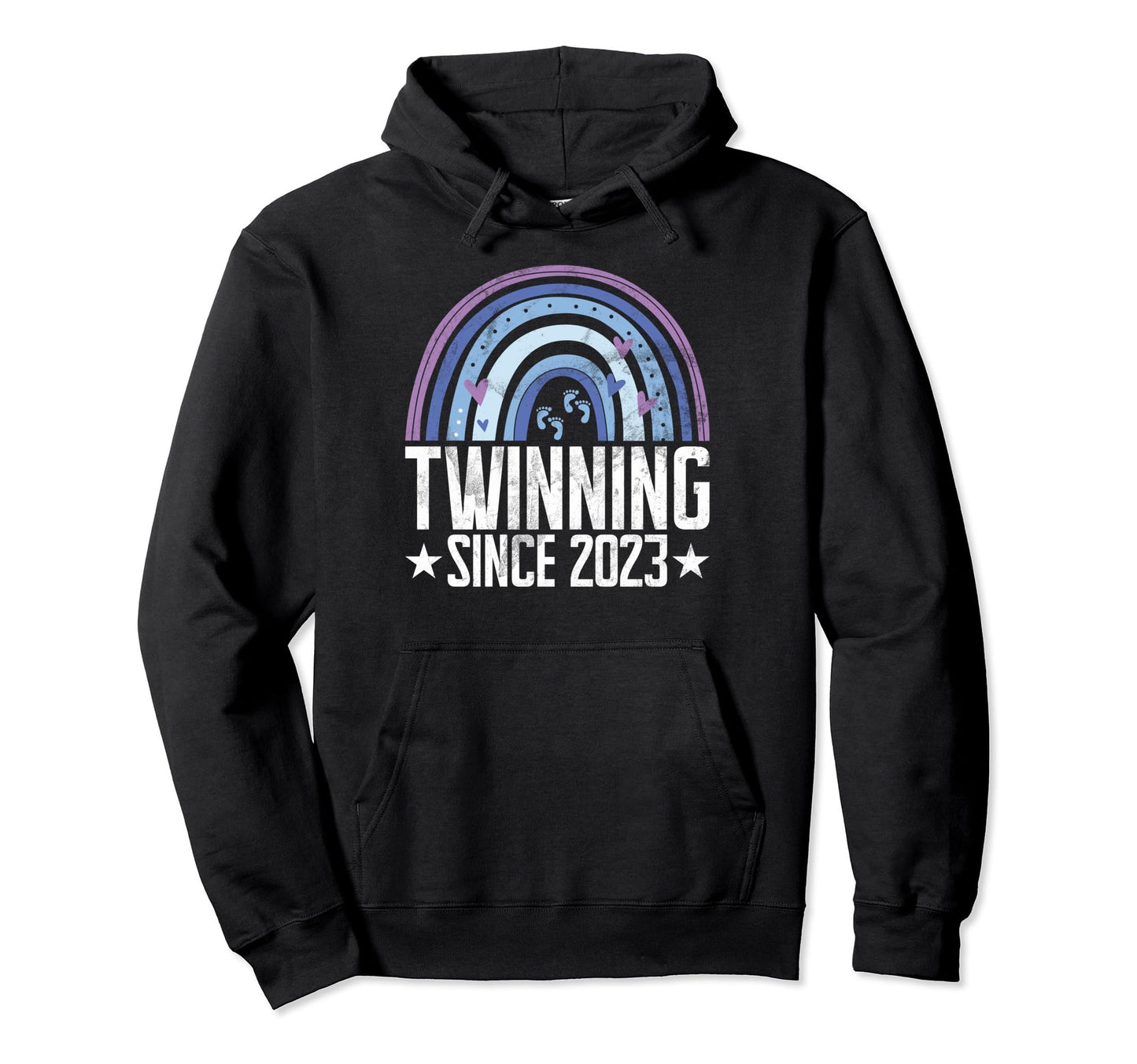 Twinning Since 2023 Twin Dad Hoodie - Minimalist Print Men Women - T-Shirt, Sweatshirt, Hoodie