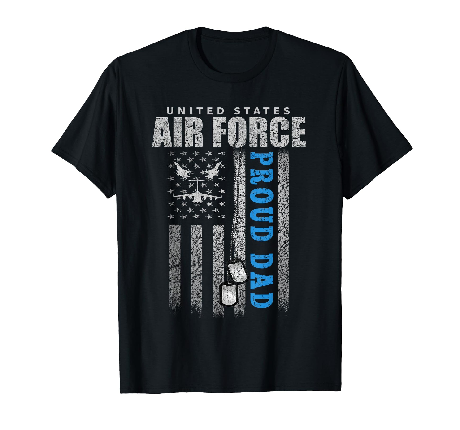 Proud Air Force Dad Us Air Force Usa Flag T-Shirt - Unique Graphic Unisex - T-Shirt, Sweatshirt, Hoodie