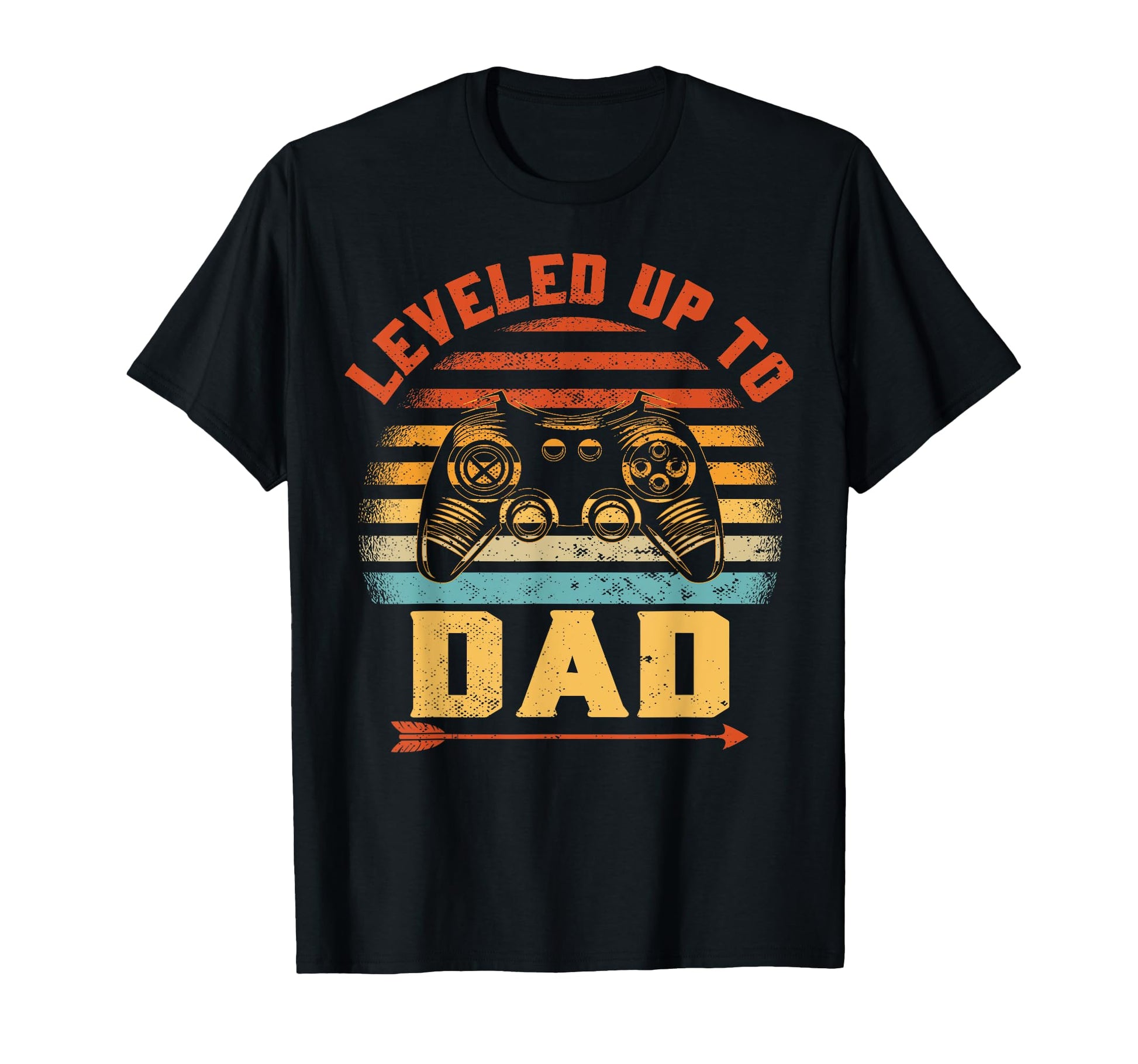 Leveled Up To Dad Gaming Gamer Pregnancy T-Shirt - Trendy Graphic Unisex - T-Shirt, Sweatshirt, Hoodie