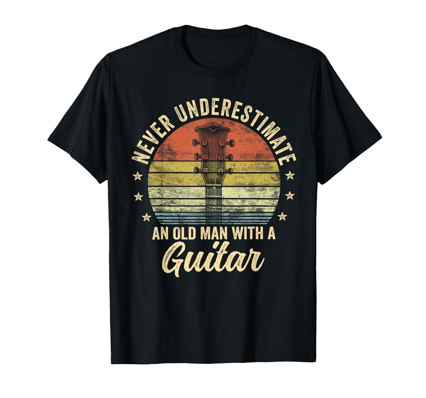Never Underestimate Old Guitar Player T-Shirt - Minimalist Print Unisex - T-Shirt, Sweatshirt, Hoodie