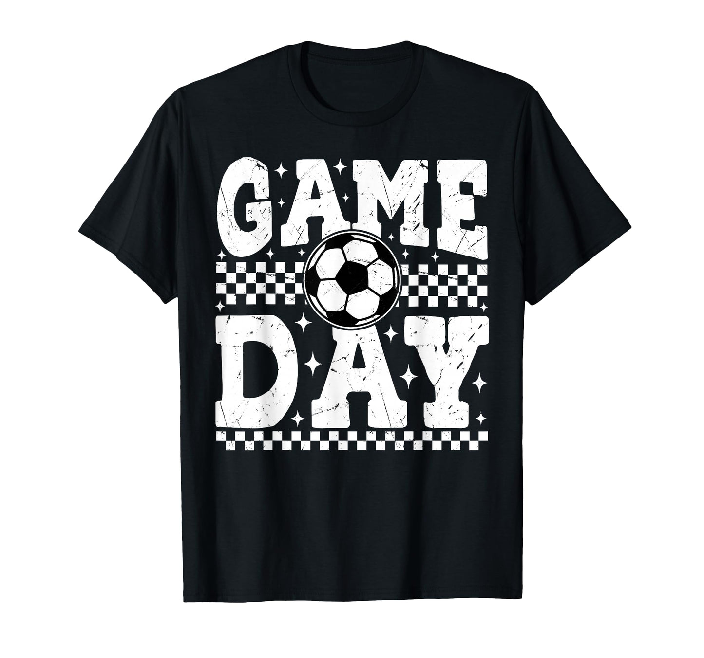 Game Day Soccer Checkered Player Sport T-Shirt - Unique Graphic Men Women - T-Shirt, Sweatshirt, Hoodie