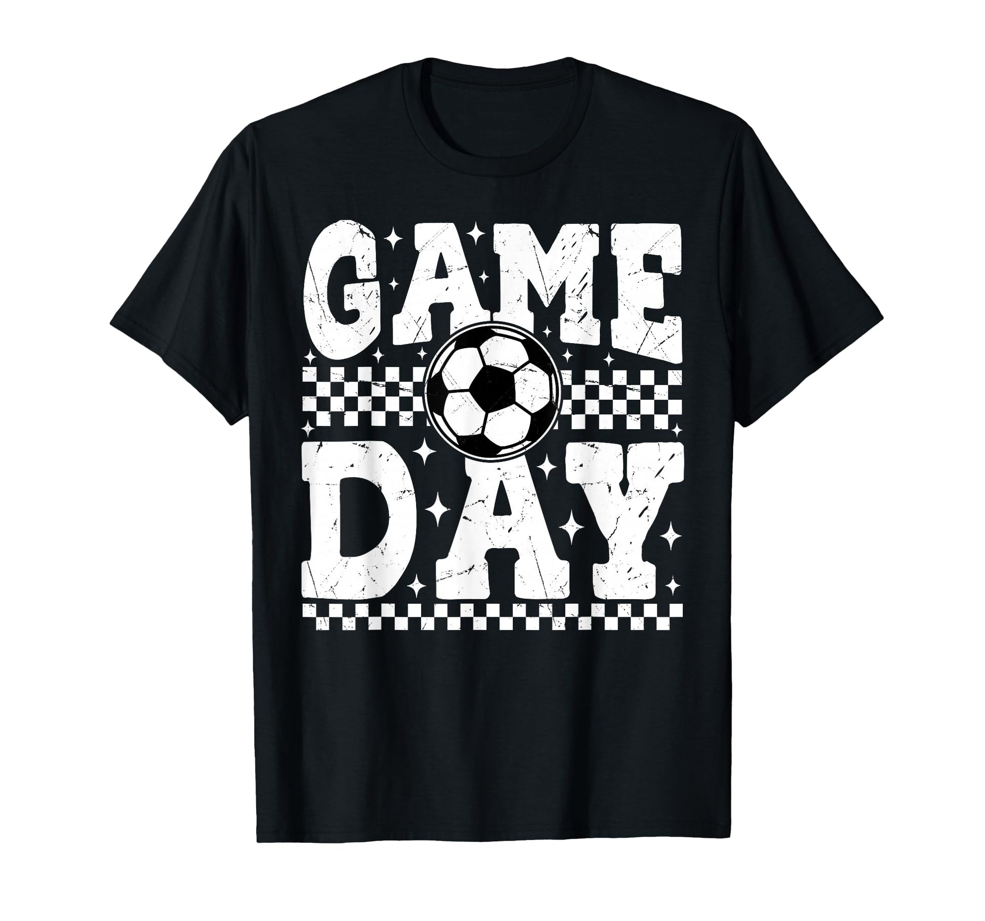 Game Day Soccer Checkered Player Sport T-Shirt - Unique Graphic Men Women - T-Shirt, Sweatshirt, Hoodie