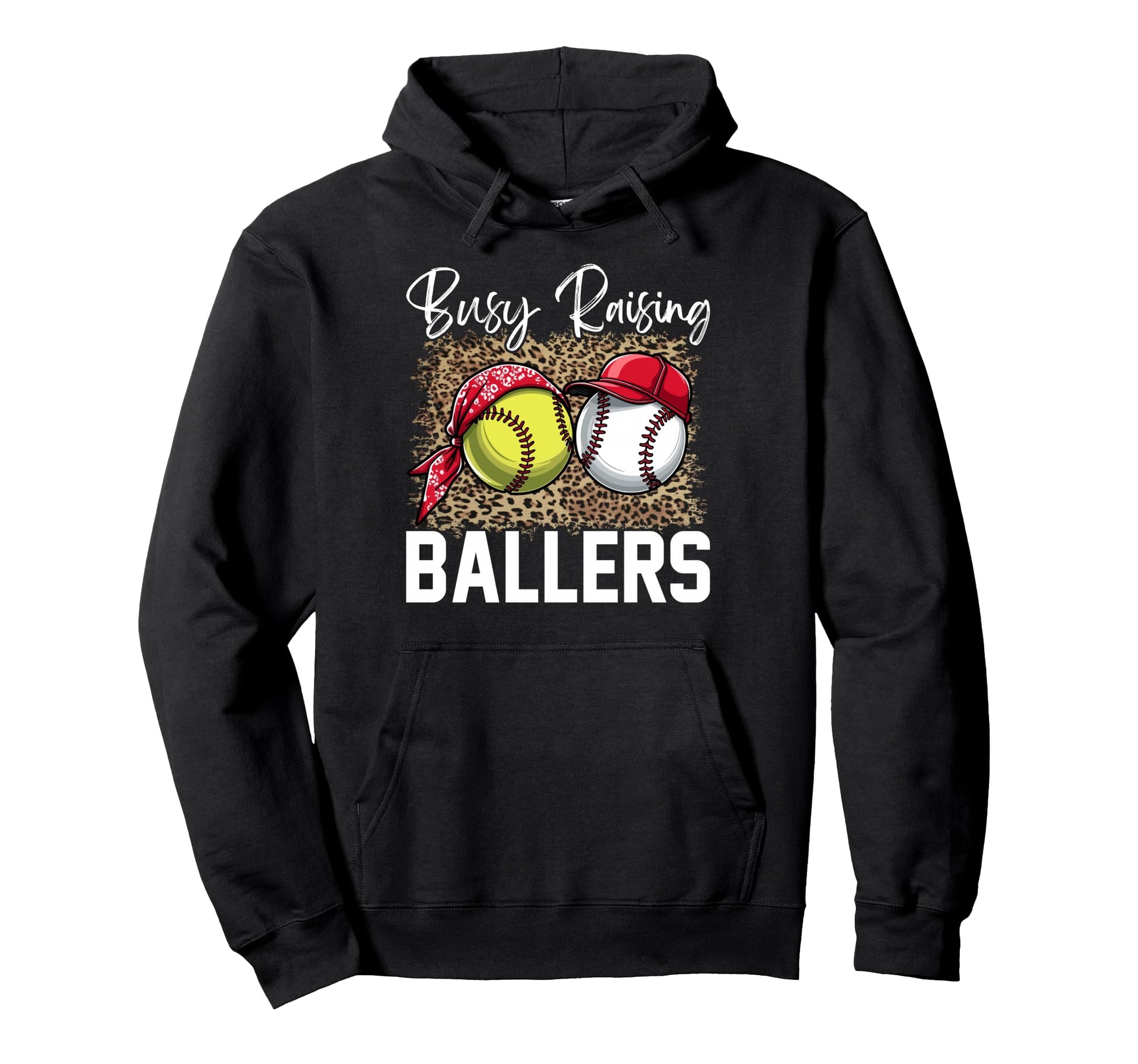 Leopard Busy Raising Ballers Hoodie - Casual Everyday Wear Men Women - T-Shirt, Sweatshirt, Hoodie