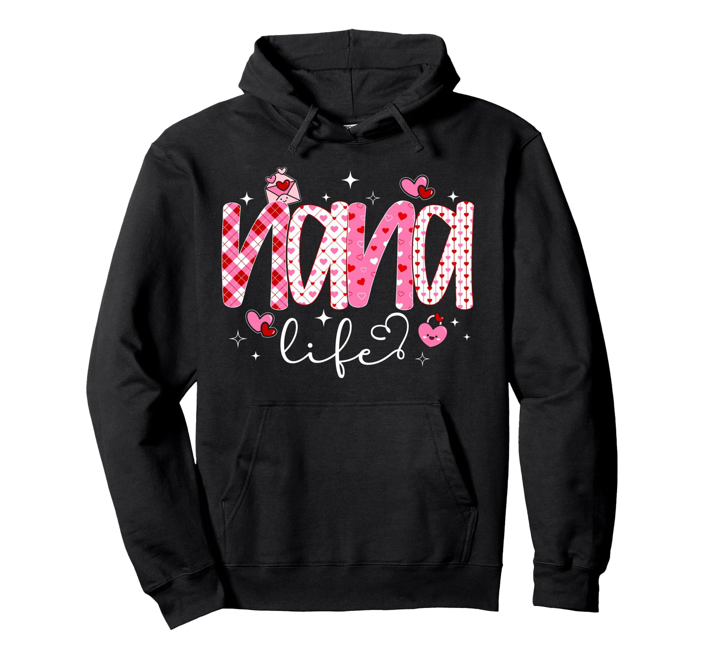 Nana Life Valentine Nana Valentines Hoodie - Minimalist Print for Adults - T-Shirt, Sweatshirt, Hoodie
