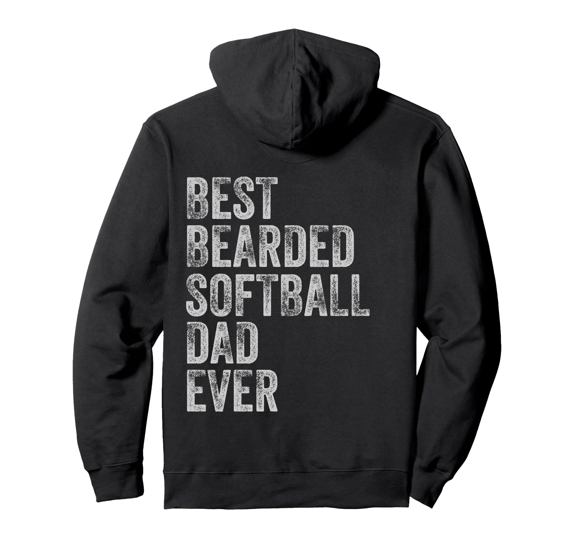Best Bearded Softball Dad Fathers Day Hoodie - Novelty Apparel for Adults - T-Shirt, Sweatshirt, Hoodie
