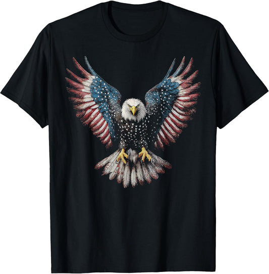 American Flag Bald Eagle 4th of July USA Patriotic Men Women T-Shirt Unisex T-shirt, Sweatshirt, Hoodie, Long Sleeve Tee - T-Shirt, Sweatshirt, Hoodie