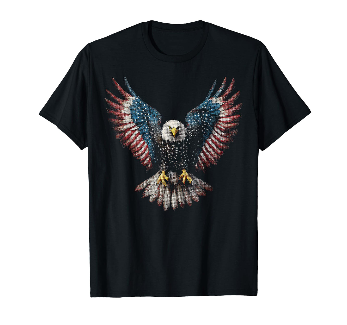 American Flag Bald Eagle 4Th July Usa T-Shirt - Novelty Apparel Men Women - T-Shirt, Sweatshirt, Hoodie