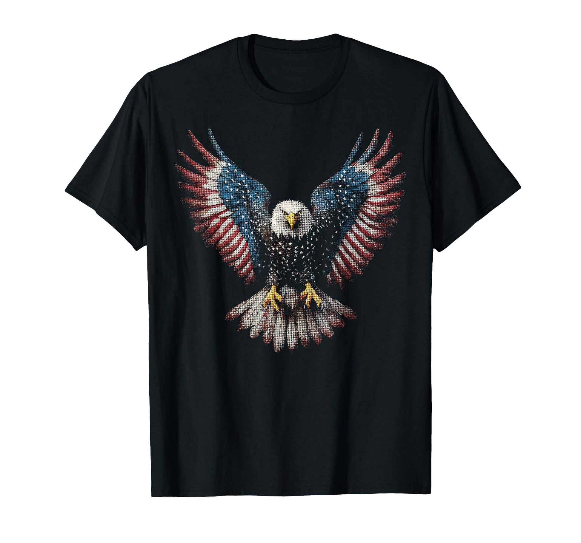 American Flag Bald Eagle 4Th July Usa T-Shirt - Novelty Apparel Men Women - T-Shirt, Sweatshirt, Hoodie