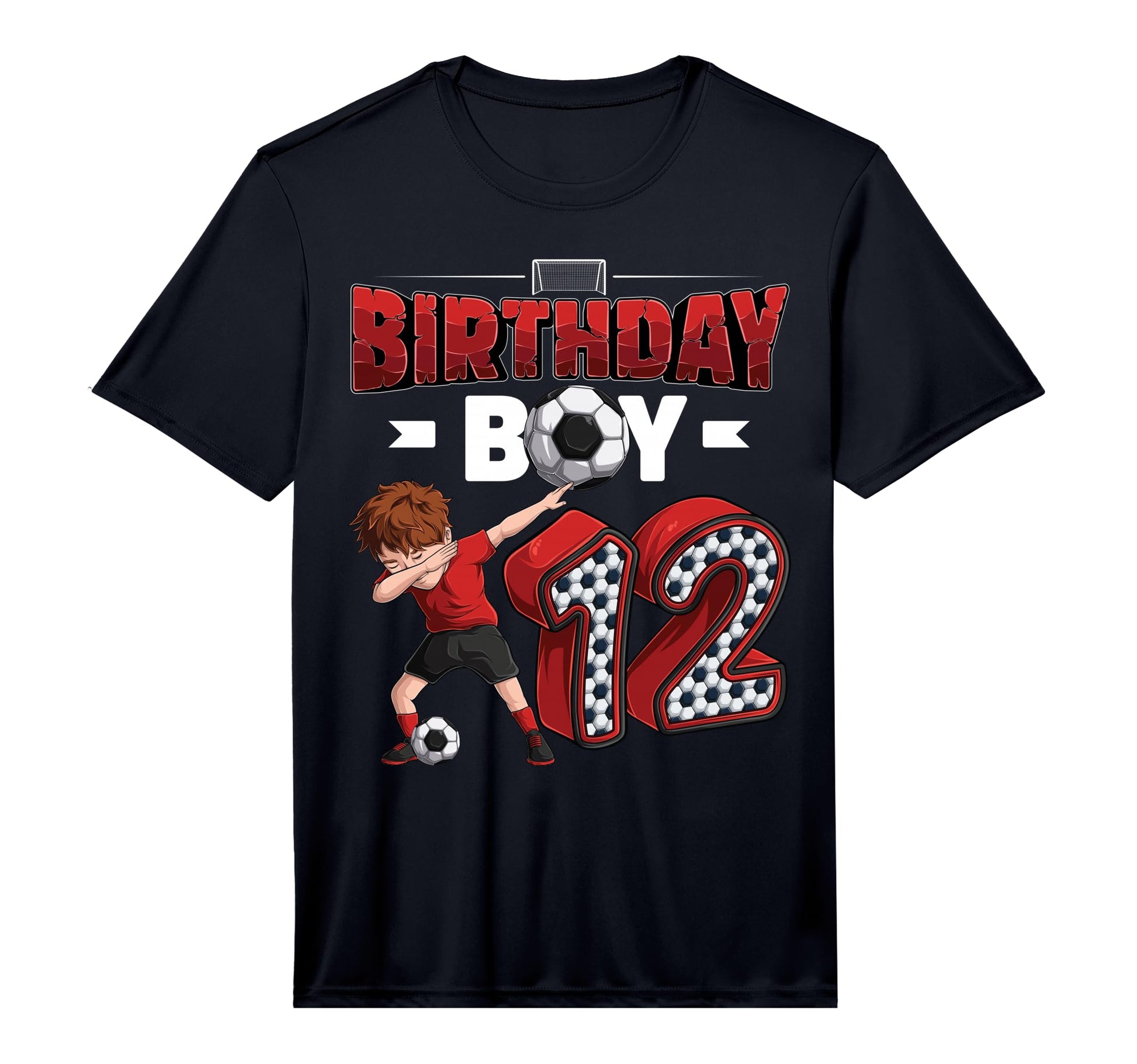 Dabbing 12 Year Old Soccer Player 12Th T-Shirt - Graphic Print Unisex - T-Shirt, Sweatshirt, Hoodie