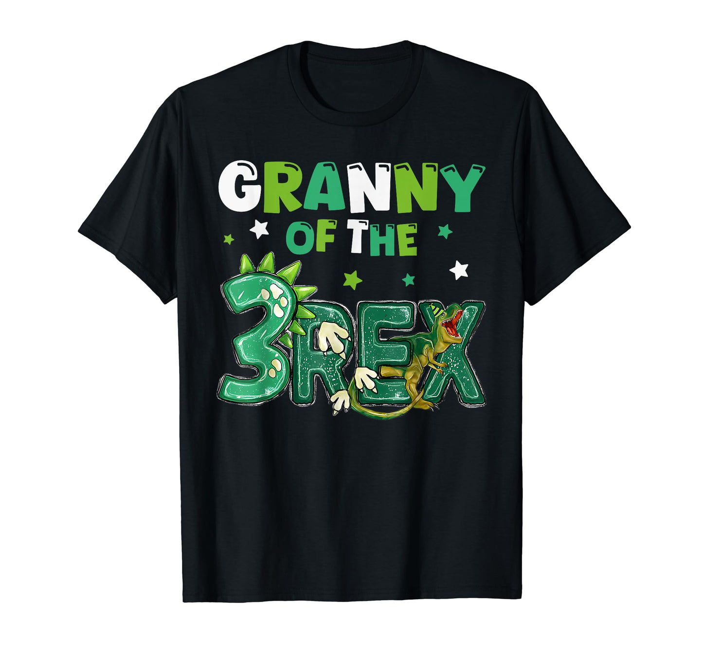 Granny Three Rex Birthday Dinosaur Family T-Shirt - Unique Graphic Unisex - T-Shirt, Sweatshirt, Hoodie