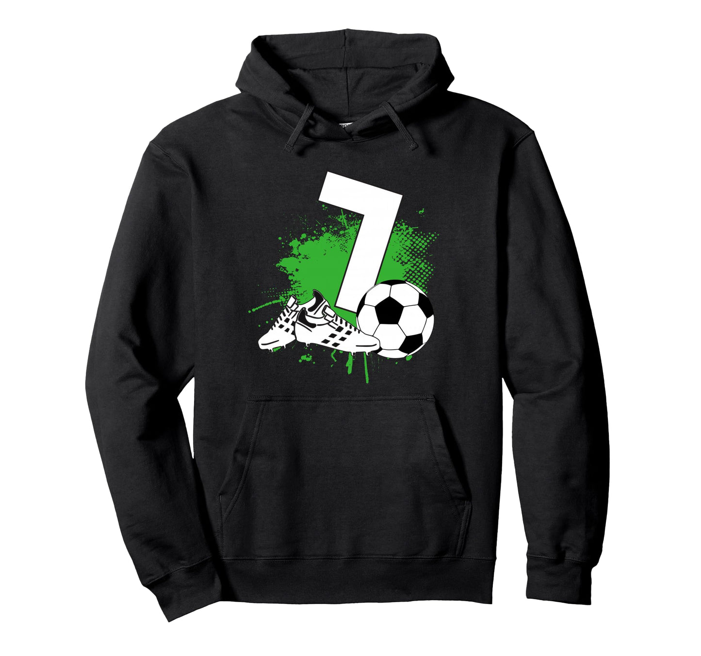 7Th Birthday 7 Years Soccer Football Hoodie - Graphic Print for Adults - T-Shirt, Sweatshirt, Hoodie