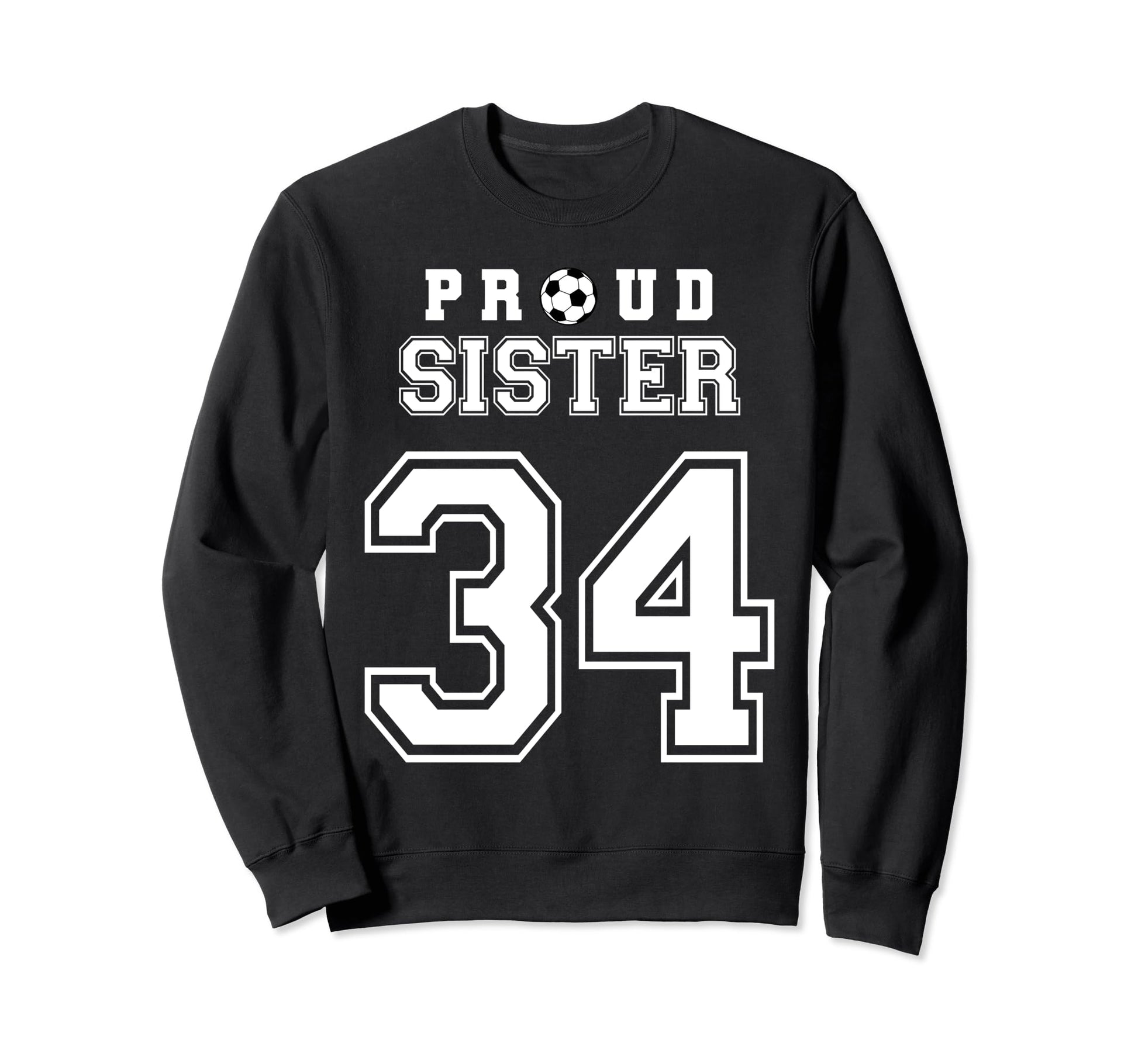 Number 34 Custom Proud Soccer Futbol Sweatshirt - Unique Graphic Men Women - T-Shirt, Sweatshirt, Hoodie