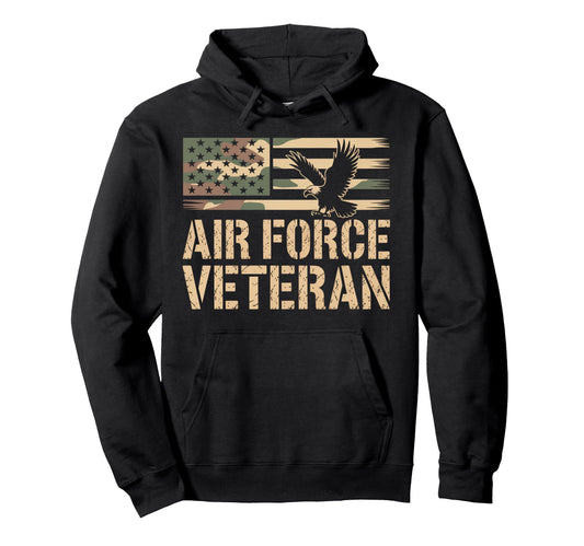 Air Force Veteran Us American Flag Hoodie - Fun Novelty Design for Adults - T-Shirt, Sweatshirt, Hoodie