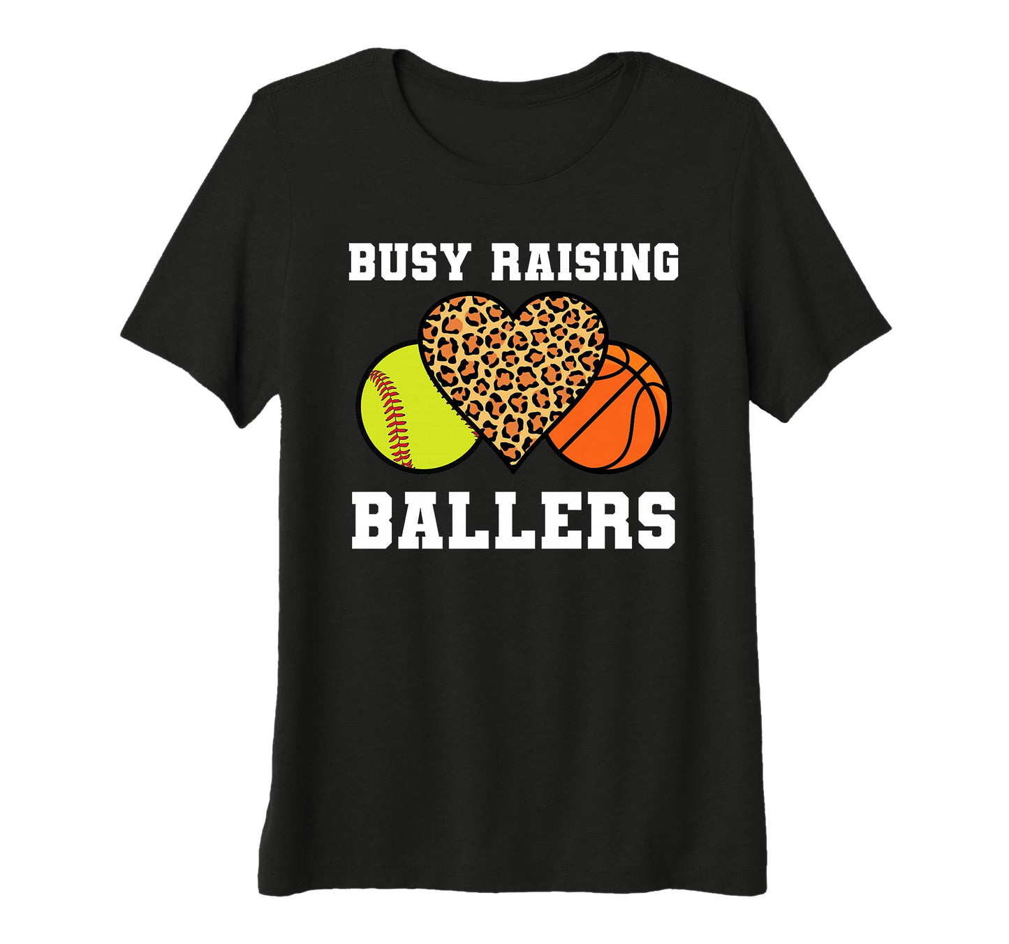 Womens Busy Raising Ballers Softball T-Shirt - Unique Graphic for Adults - T-Shirt, Sweatshirt, Hoodie