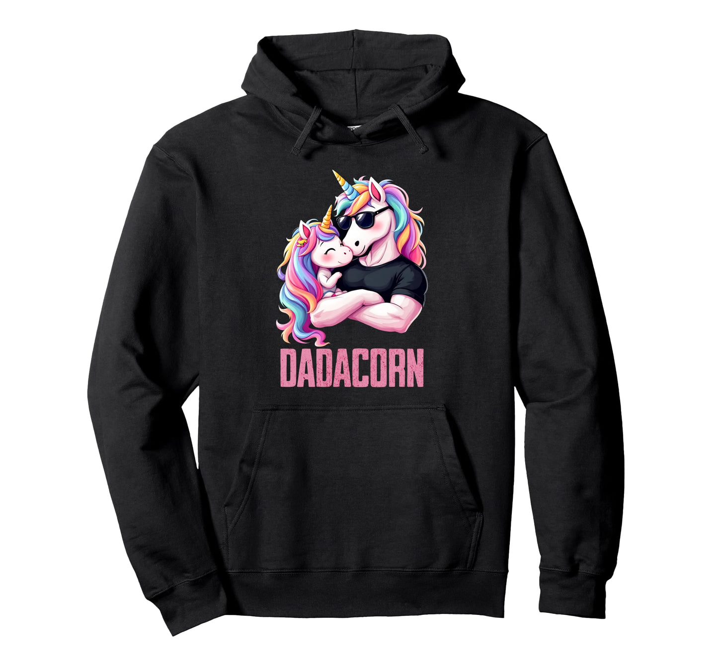 Unicorn Dadacorn Funny Daddy Daughter Hoodie - Custom Art Print for Adults - T-Shirt, Sweatshirt, Hoodie