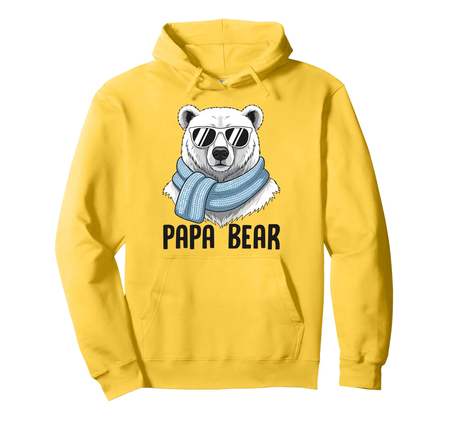 Papa Bear Dad Polar Bear Scarf Sunglasses Hoodie - Minimalist Print Unisex - T-Shirt, Sweatshirt, Hoodie