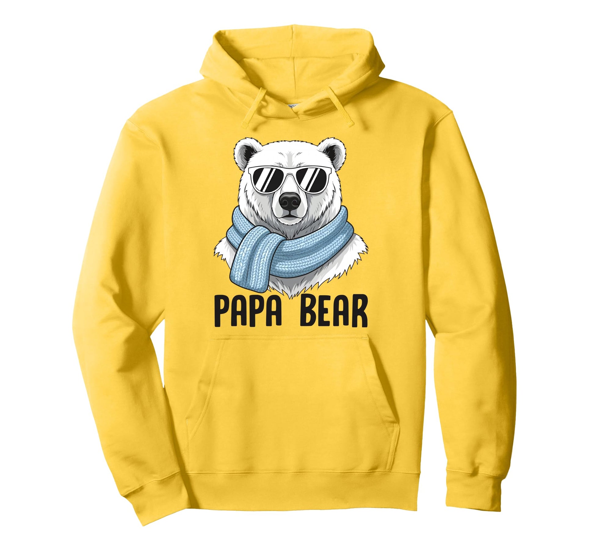 Papa Bear Dad Polar Bear Scarf Sunglasses Hoodie - Minimalist Print Unisex - T-Shirt, Sweatshirt, Hoodie