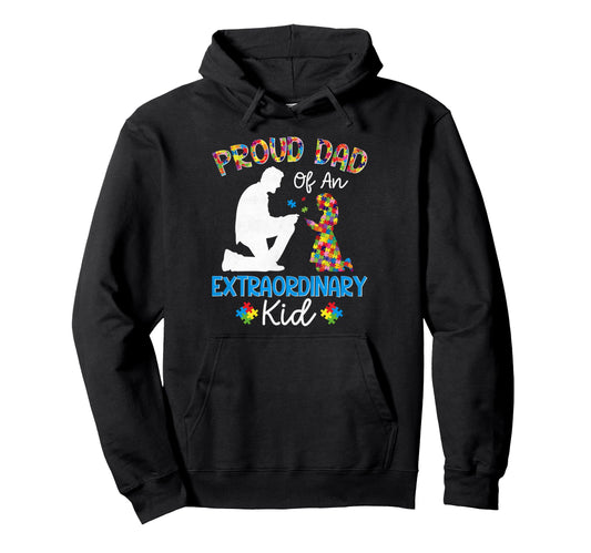 Autism Awareness Father Autistic Hoodie - Minimalist Print for Adults - T-Shirt, Sweatshirt, Hoodie