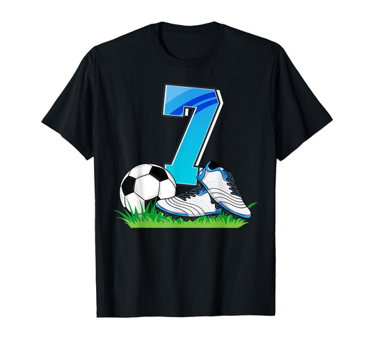 7Th Birthday Football Soccer 7 Years Old T-Shirt - Trendy Graphic Men Women - T-Shirt, Sweatshirt, Hoodie