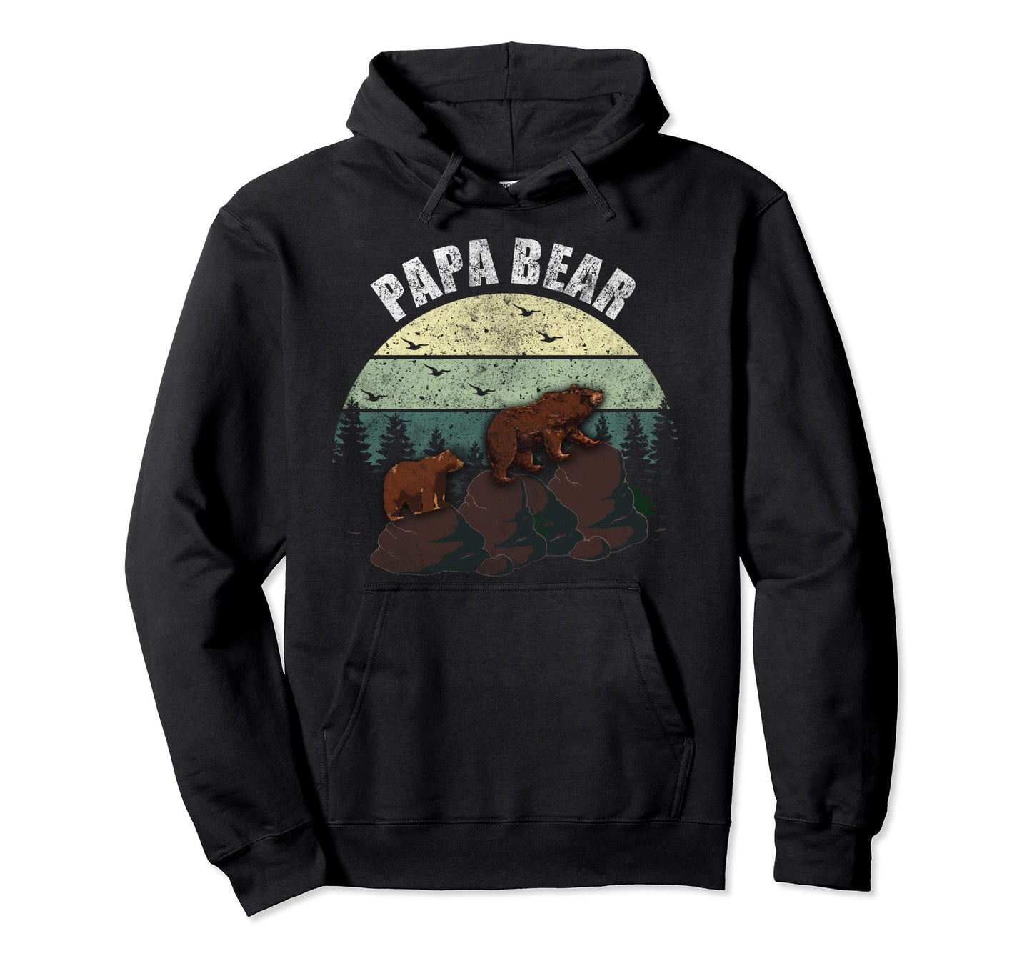 Papa Bear Fathers Day Dad Grandpa Hoodie - Minimalist Print Unisex - T-Shirt, Sweatshirt, Hoodie
