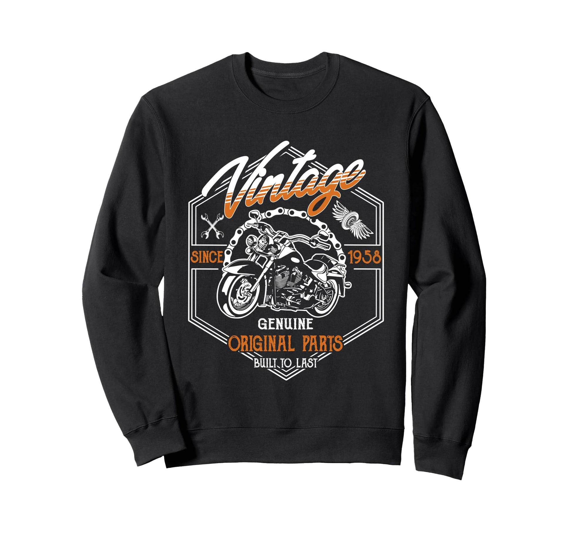 Birthday 1958 Gift Motorcycle 68 Sweatshirt - Trendy Graphic for Adults - T-Shirt, Sweatshirt, Hoodie