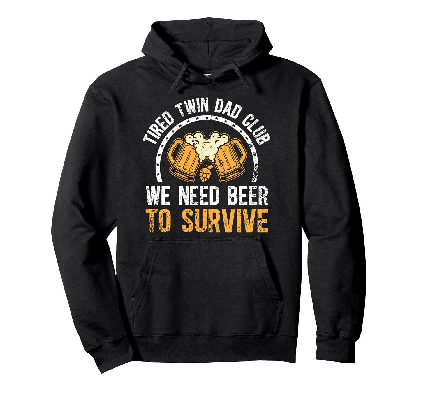 Tired Twin Dad Cub Dad Twins Twin Hoodie - Custom Art Print for Adults - T-Shirt, Sweatshirt, Hoodie