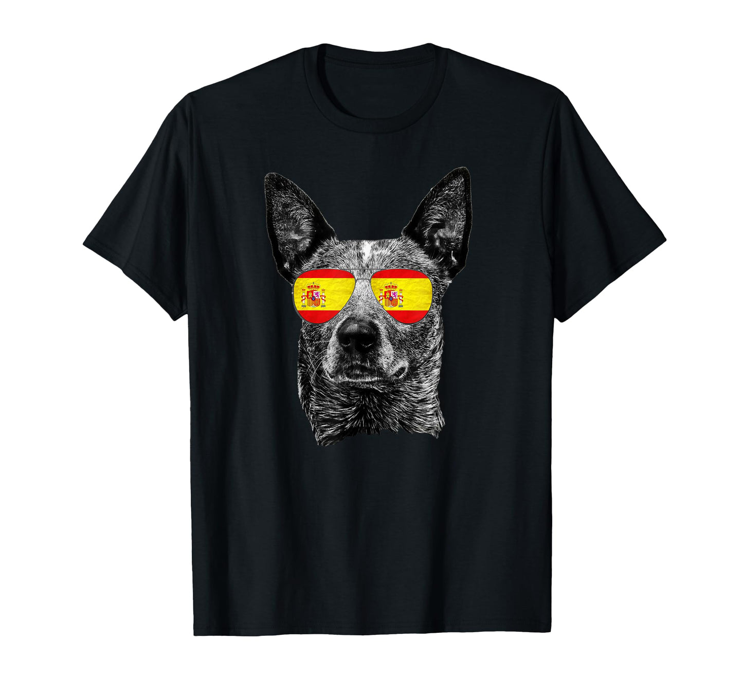 Spanish Flag Spain Dog Lover Sunglasses T-Shirt - Unique Graphic Unisex - T-Shirt, Sweatshirt, Hoodie