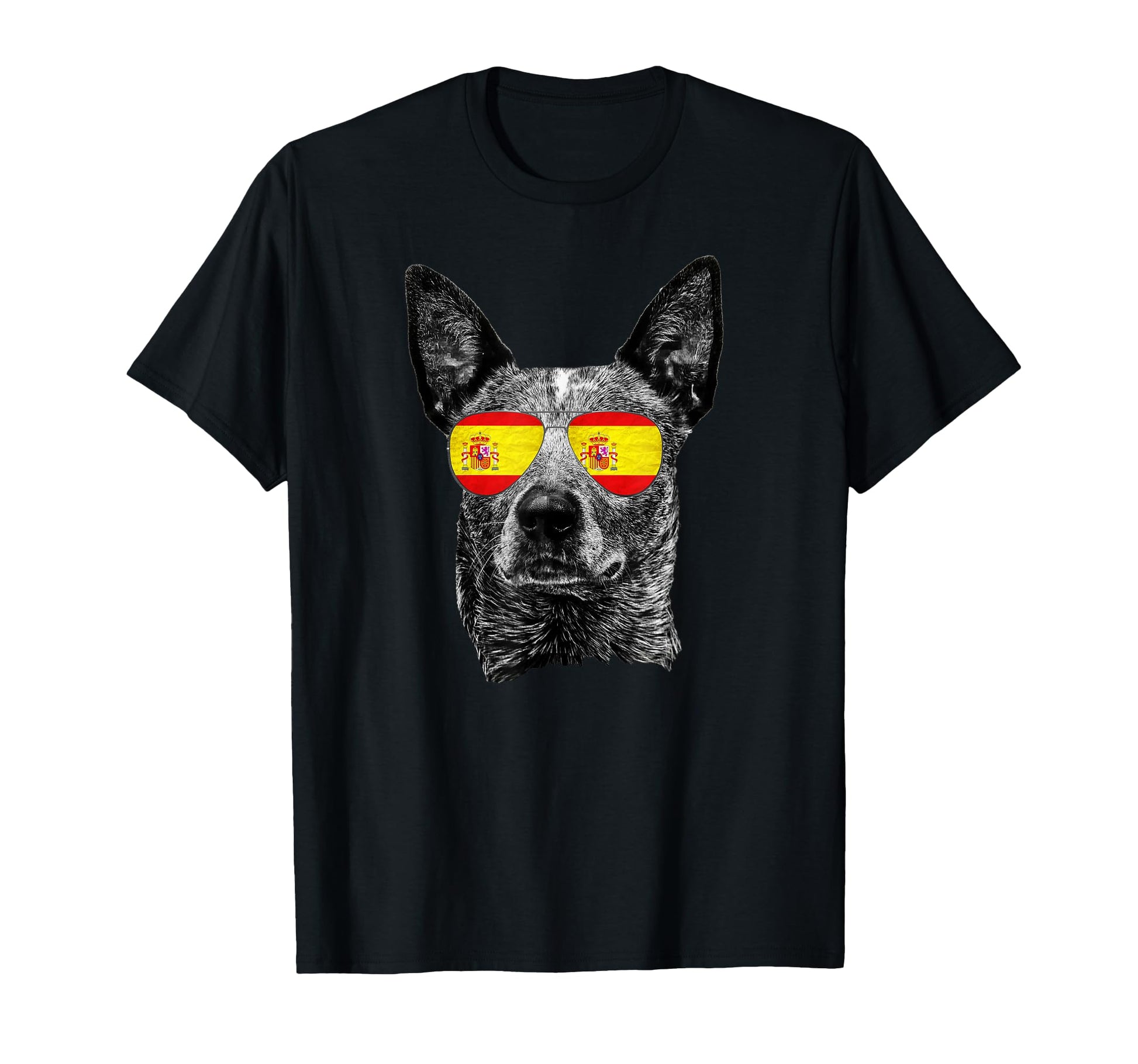 Spanish Flag Spain Dog Lover Sunglasses T-Shirt - Unique Graphic Unisex - T-Shirt, Sweatshirt, Hoodie