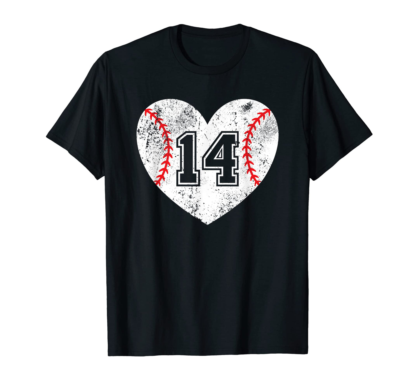 Baseball Heart Player 14 Baseball Mom T-Shirt - Graphic Print Men Women - T-Shirt, Sweatshirt, Hoodie