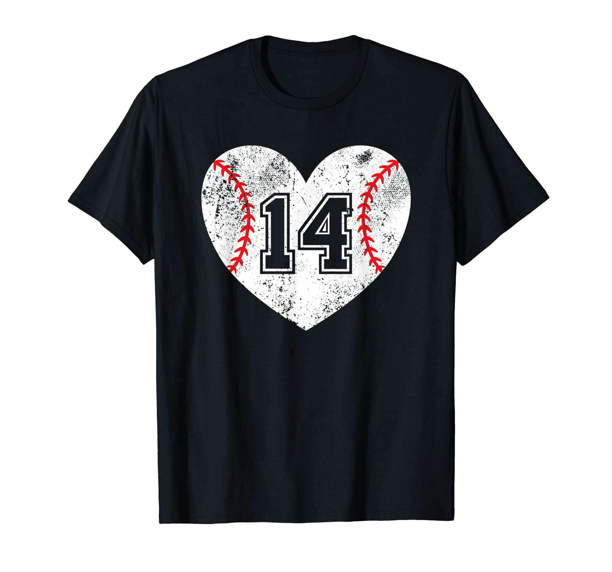 Baseball Heart Player 14 Baseball Mom T-Shirt - Graphic Print Men Women - T-Shirt, Sweatshirt, Hoodie