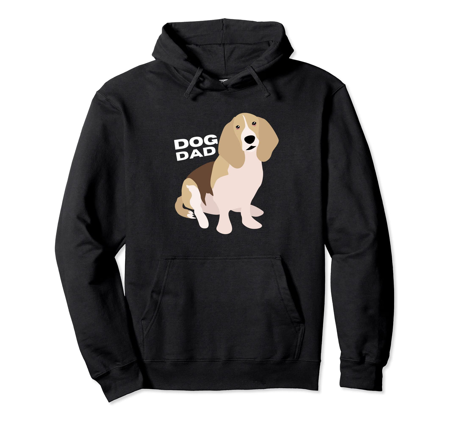 Tan Black White Basset Hound Dog Hoodie - Casual Everyday Wear Men Women - T-Shirt, Sweatshirt, Hoodie
