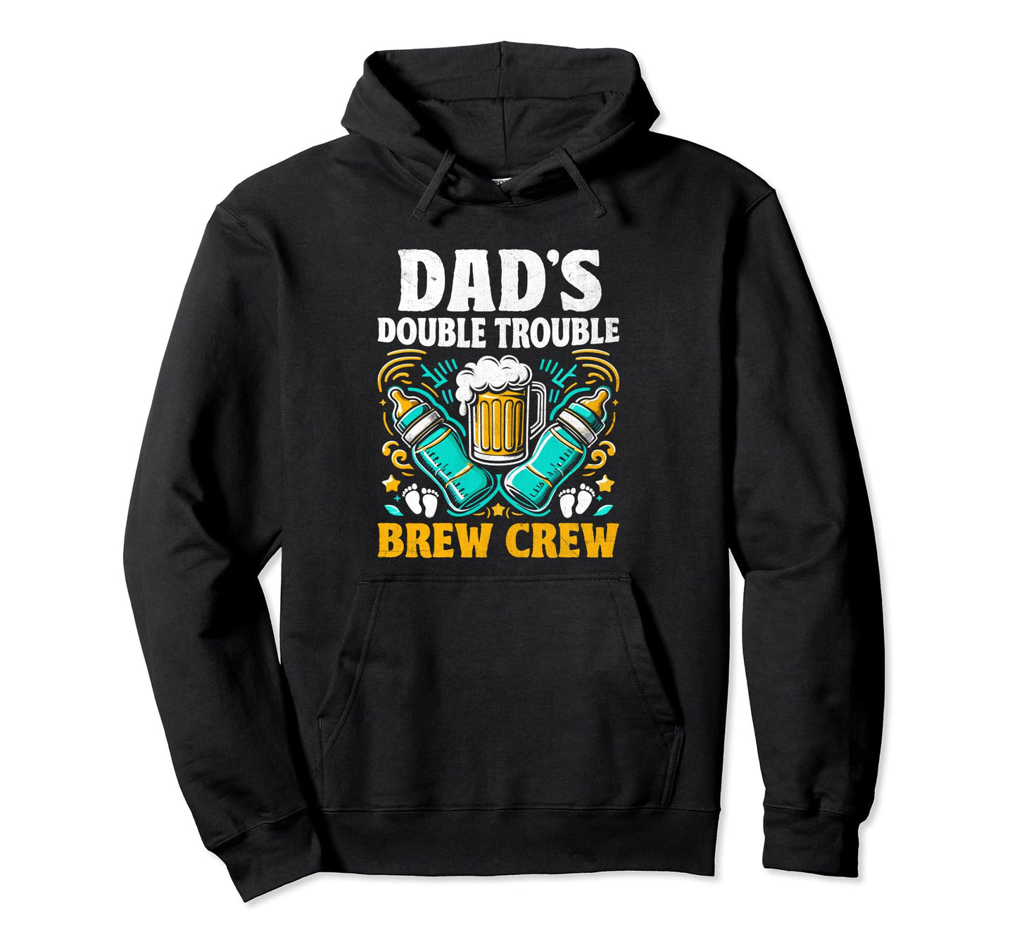 Funny Dad Twins Beer Drinking Twin Gender Hoodie - Minimalist Print Unisex - T-Shirt, Sweatshirt, Hoodie