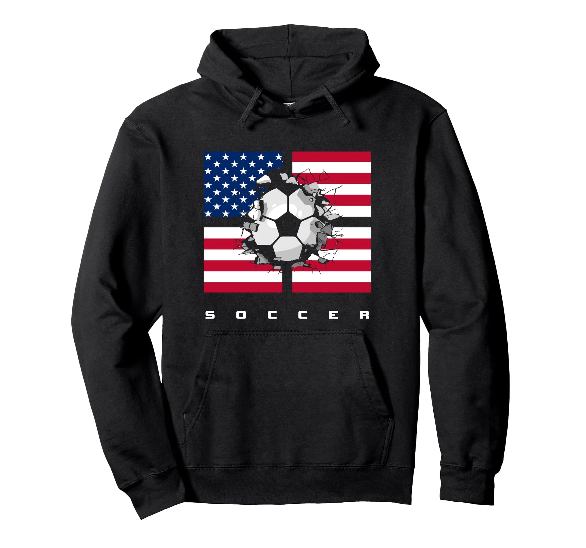 American Flag Soccer Soccer Hoodie - Fun Novelty Design for Adults - T-Shirt, Sweatshirt, Hoodie