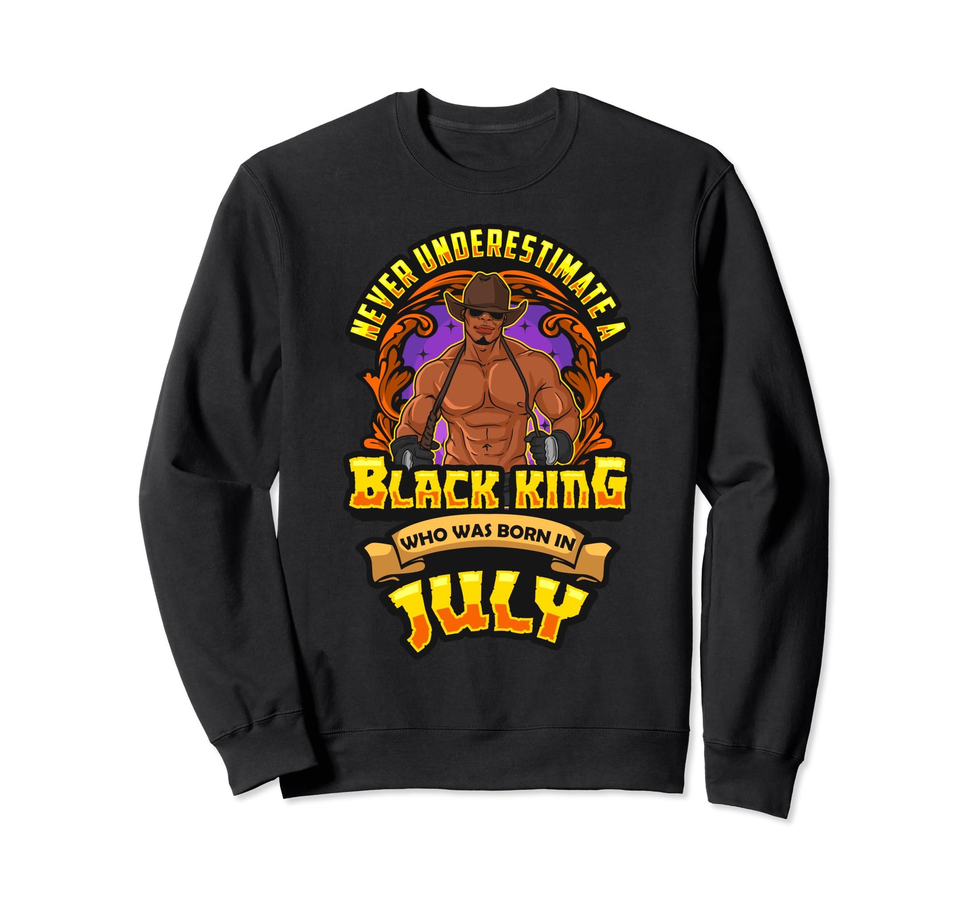 Never Underestimate Black King Born Sweatshirt - Aesthetic Graphic Unisex - T-Shirt, Sweatshirt, Hoodie