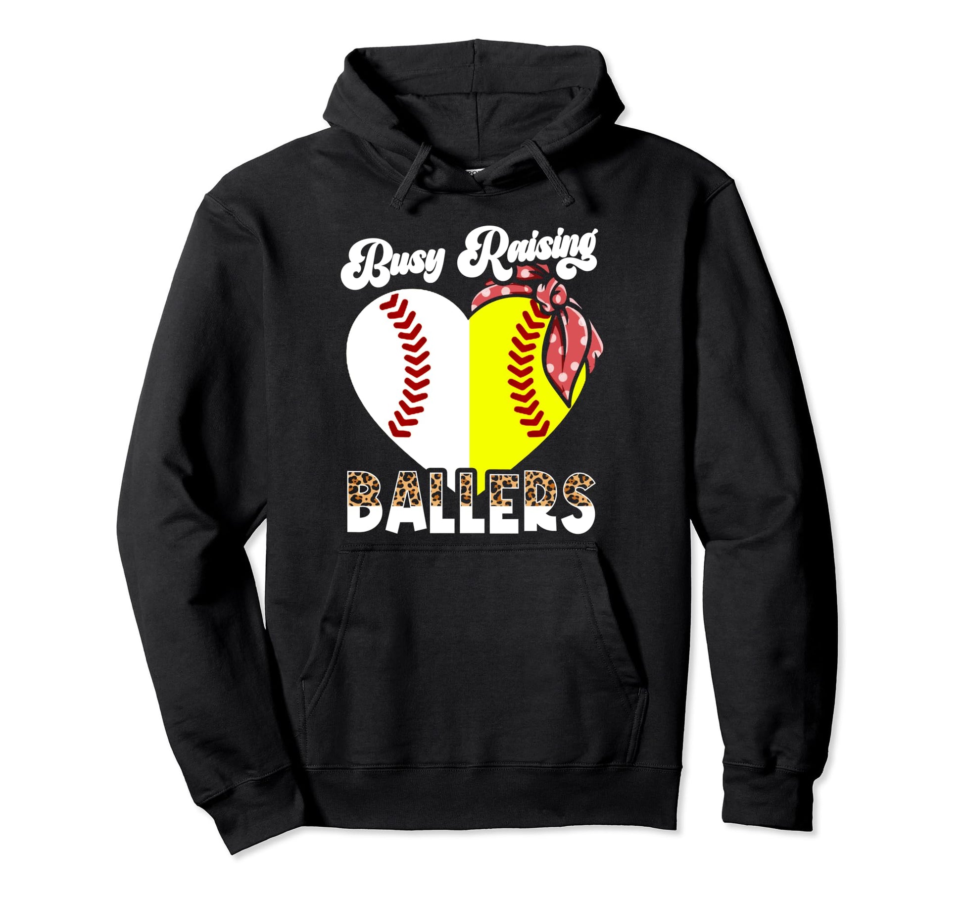Busy Raising Ballers Softball Baseball Hoodie - Unique Graphic Unisex - T-Shirt, Sweatshirt, Hoodie