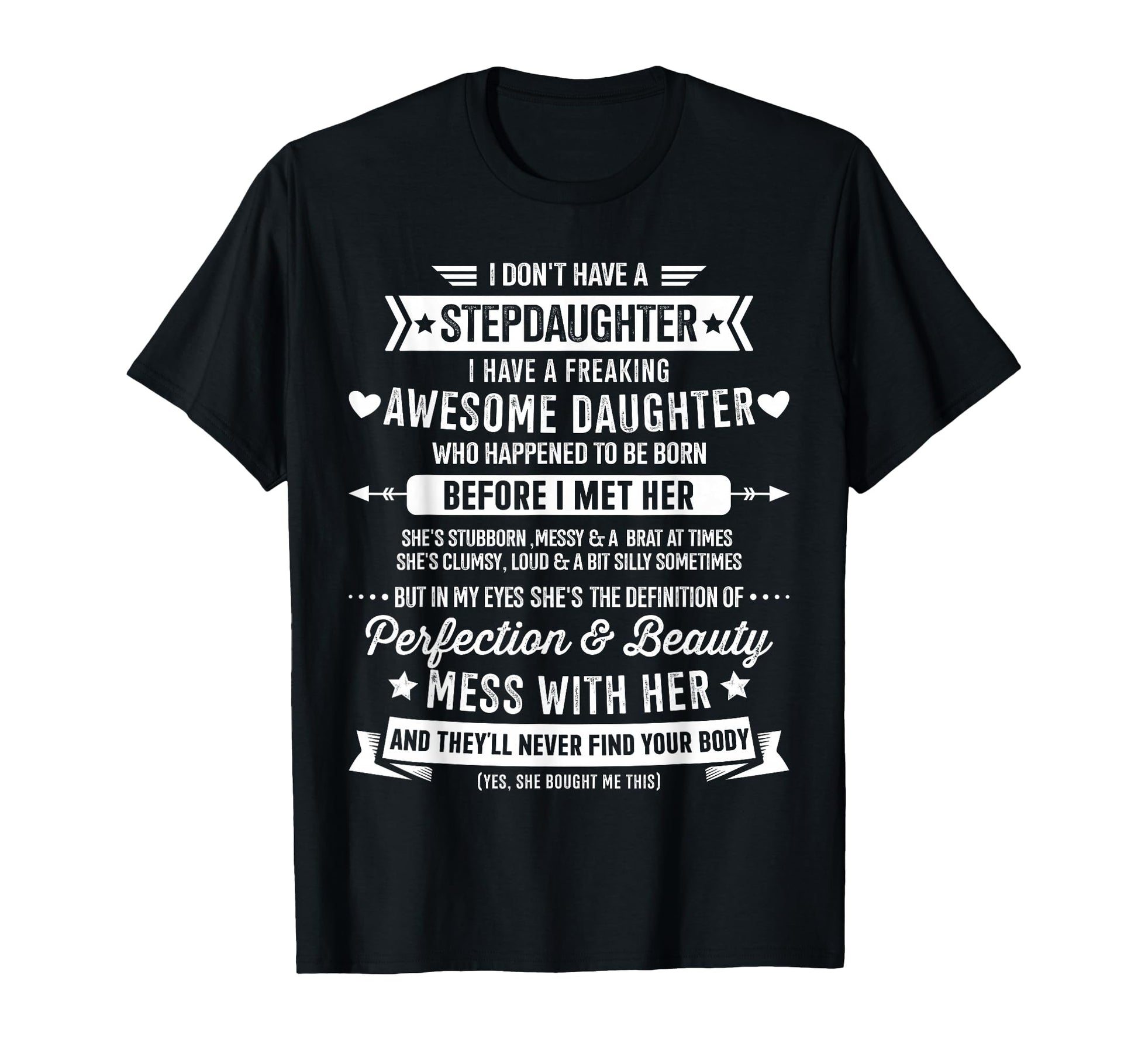 Awesome Stepdaughter Step Bonus Dad T-Shirt - Custom Art Print Men Women - T-Shirt, Sweatshirt, Hoodie