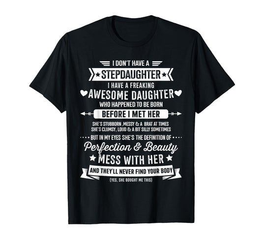Awesome Stepdaughter Step Bonus Dad T-Shirt - Custom Art Print Men Women - T-Shirt, Sweatshirt, Hoodie