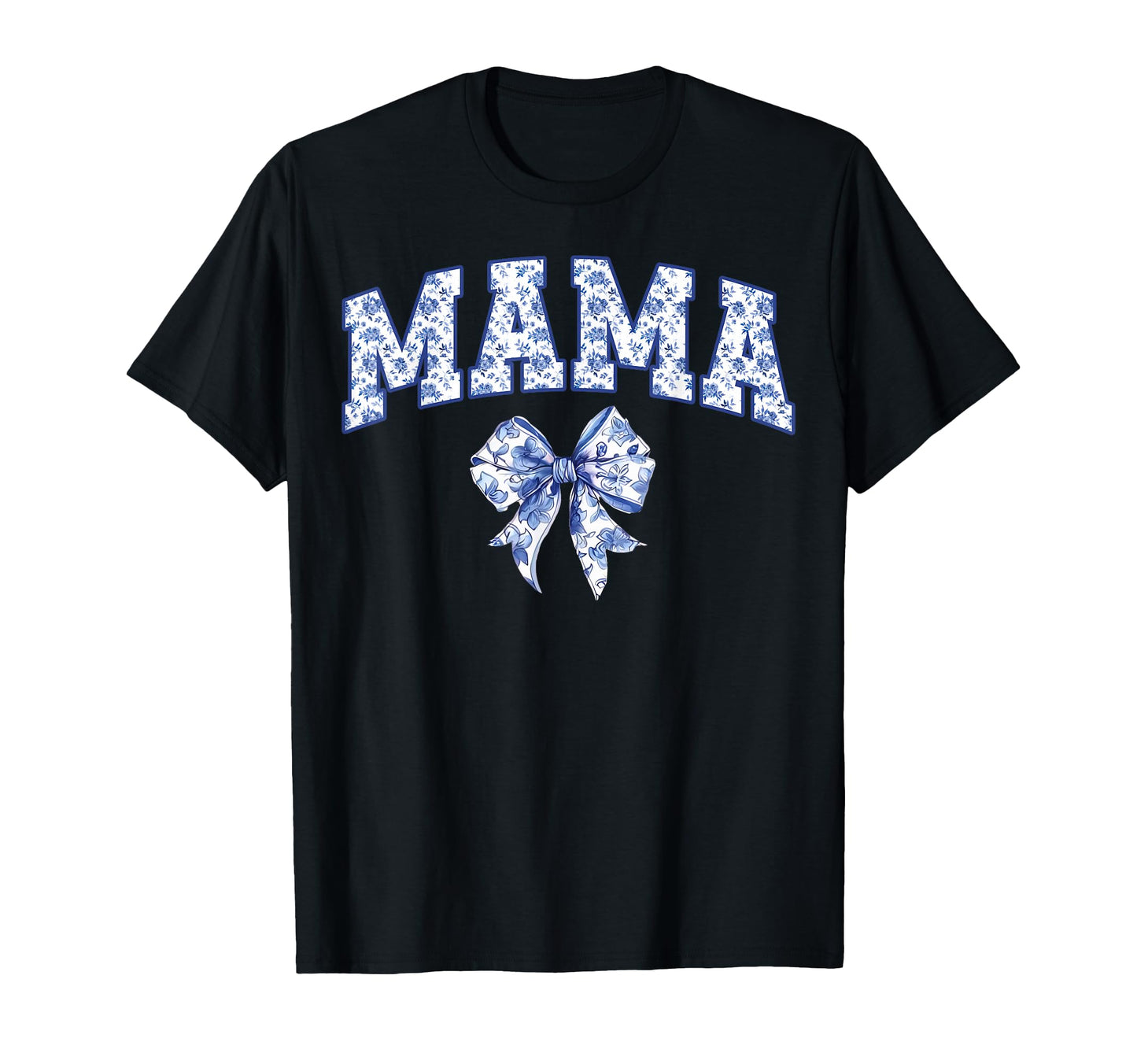 Mama Coquette Toile Blue Bow Floral Family T-Shirt - Trendy Graphic Unisex - T-Shirt, Sweatshirt, Hoodie