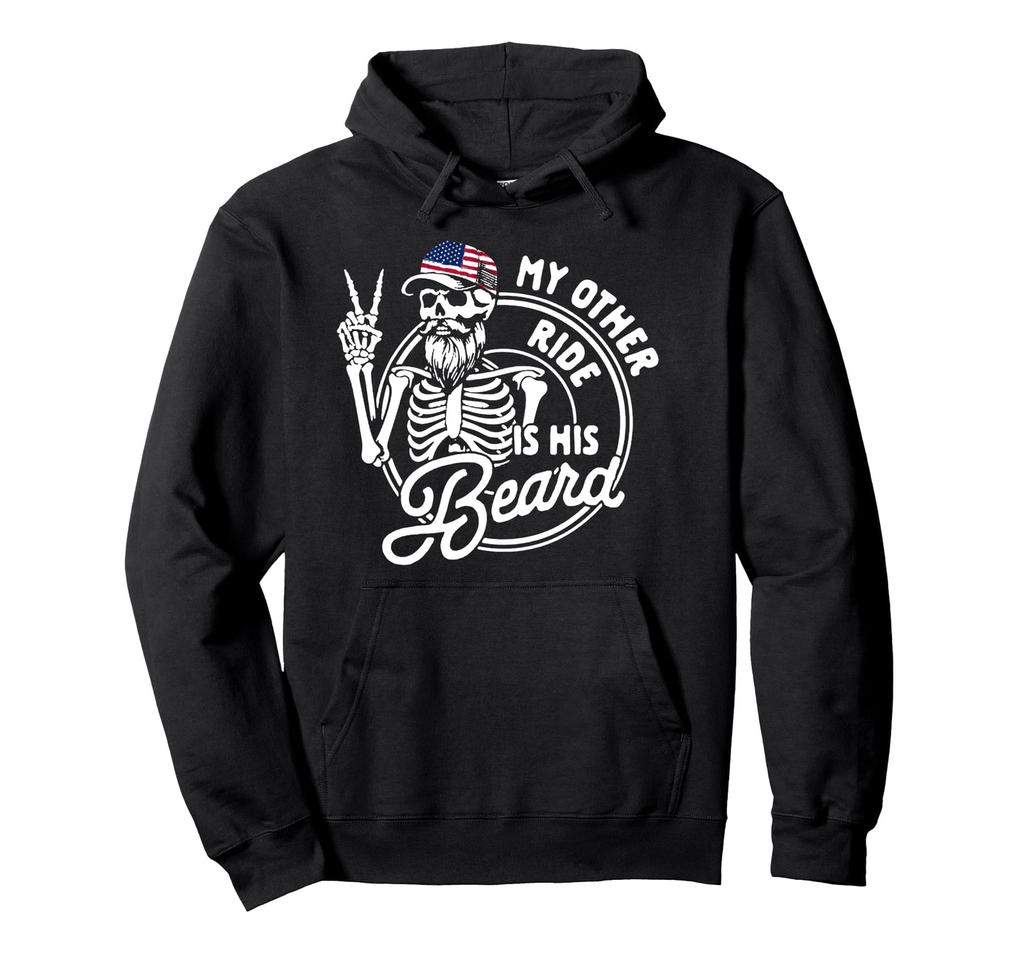 My Other Ride Is His Beard Bearded Dad Hoodie - Graphic Print for Adults - T-Shirt, Sweatshirt, Hoodie