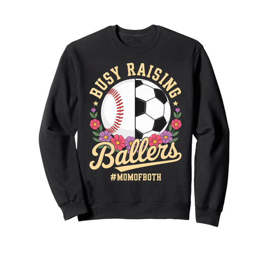 Baseball Soccer Flowers Mom Both Sweatshirt - Unique Graphic for Adults - T-Shirt, Sweatshirt, Hoodie