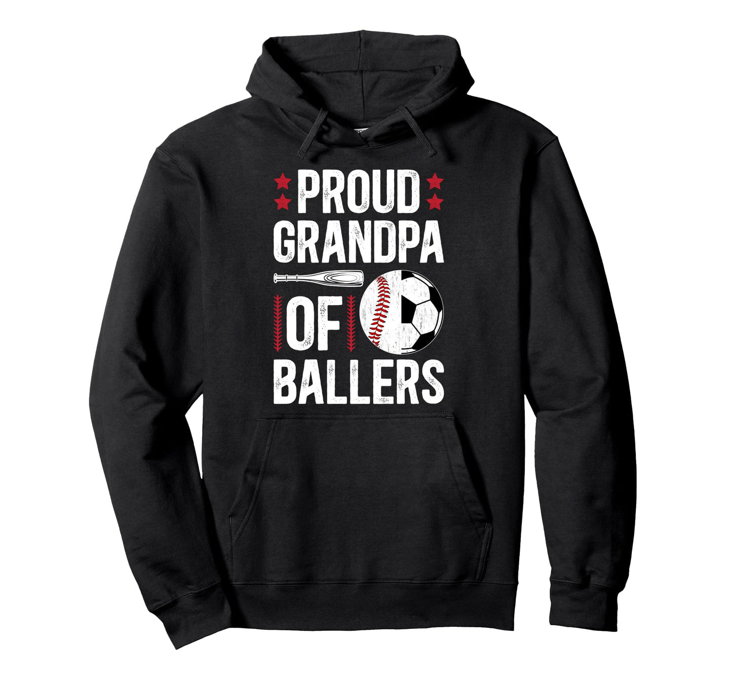 Proud Grandpa Ballers Baseball Soccer Hoodie - Custom Art Print for Adults - T-Shirt, Sweatshirt, Hoodie