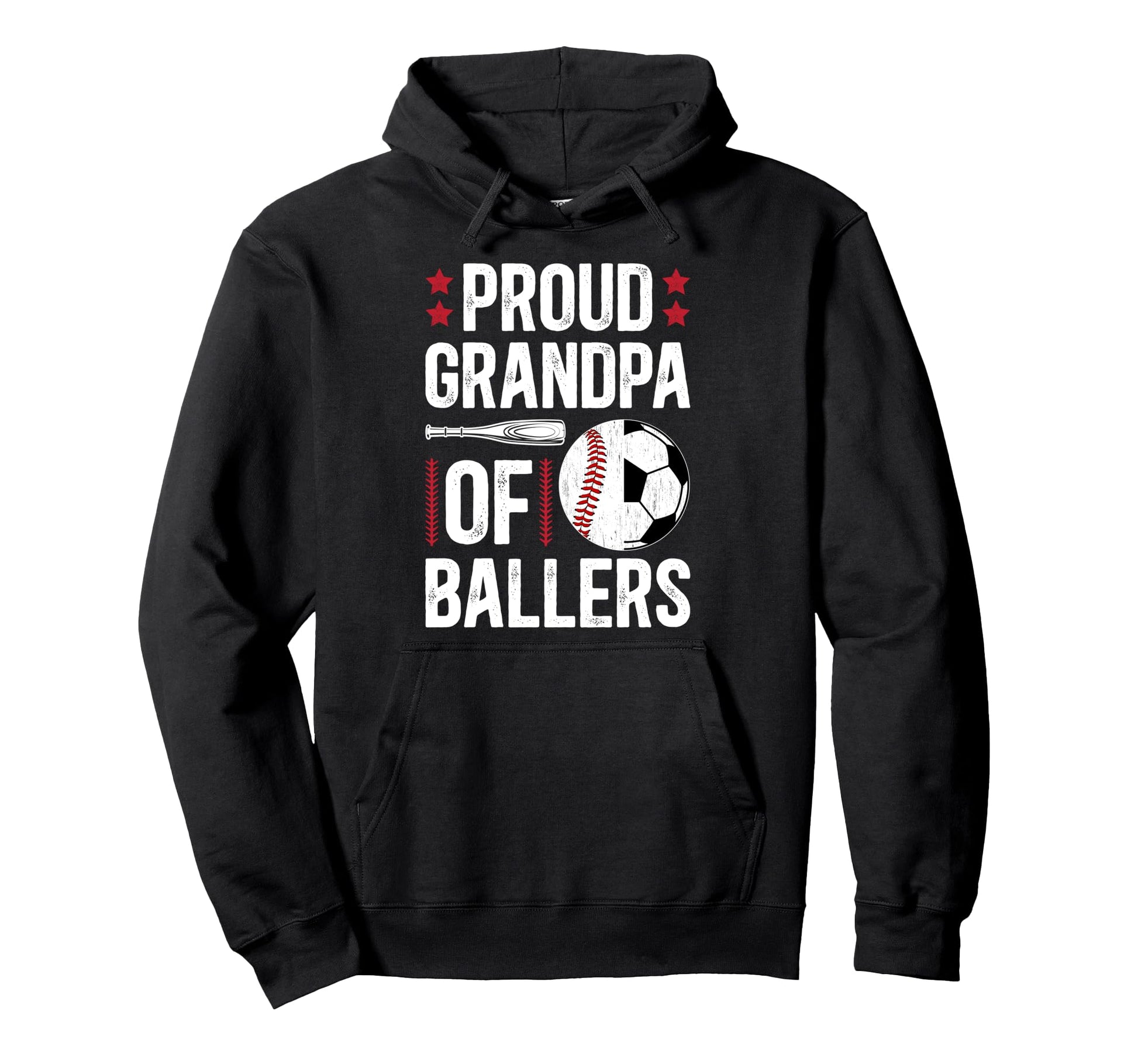 Proud Grandpa Ballers Baseball Soccer Hoodie - Custom Art Print for Adults - T-Shirt, Sweatshirt, Hoodie