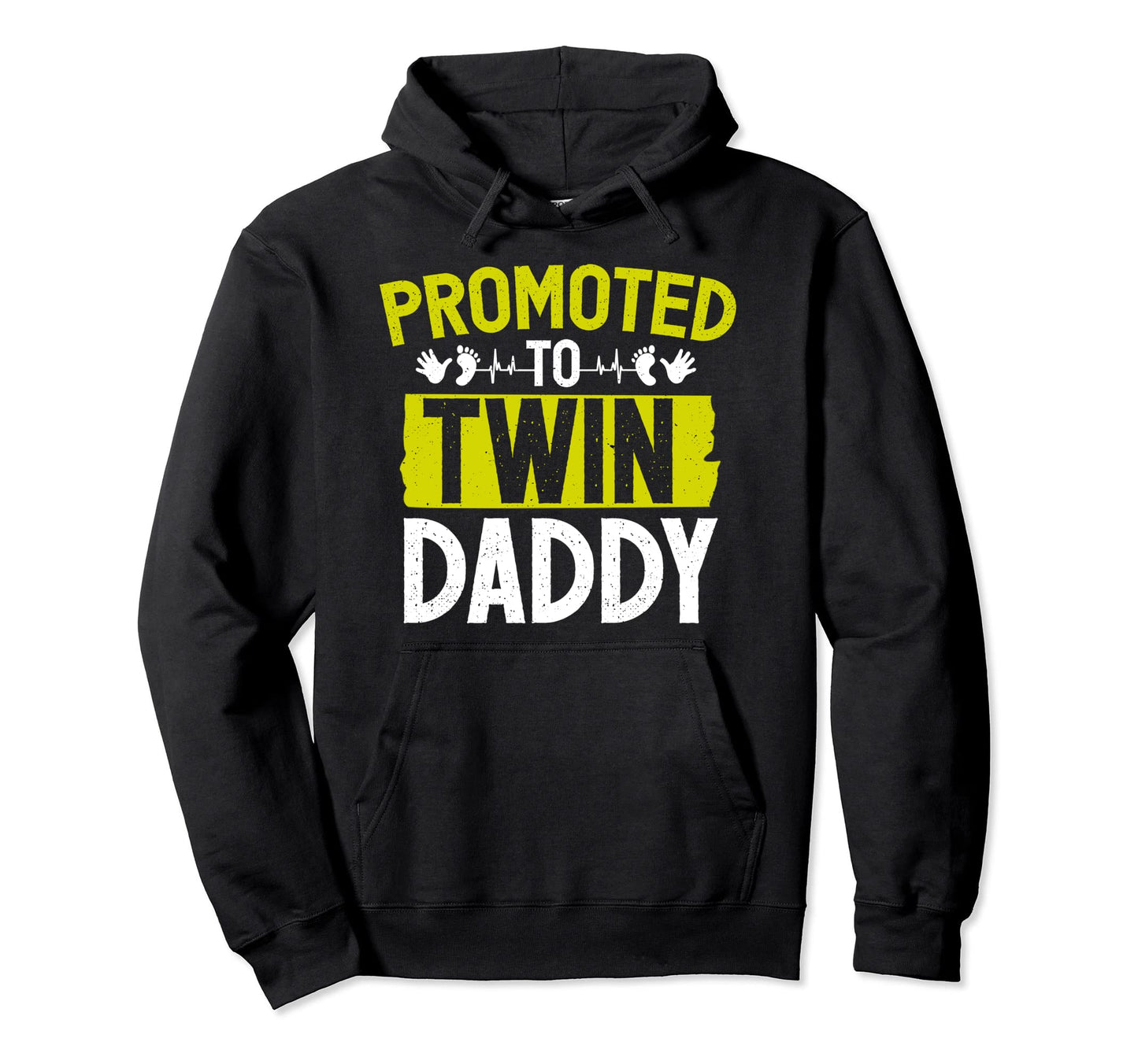 Twin Dad Promoted Pregnancy Announcement Hoodie - Graphic Print Men Women - T-Shirt, Sweatshirt, Hoodie