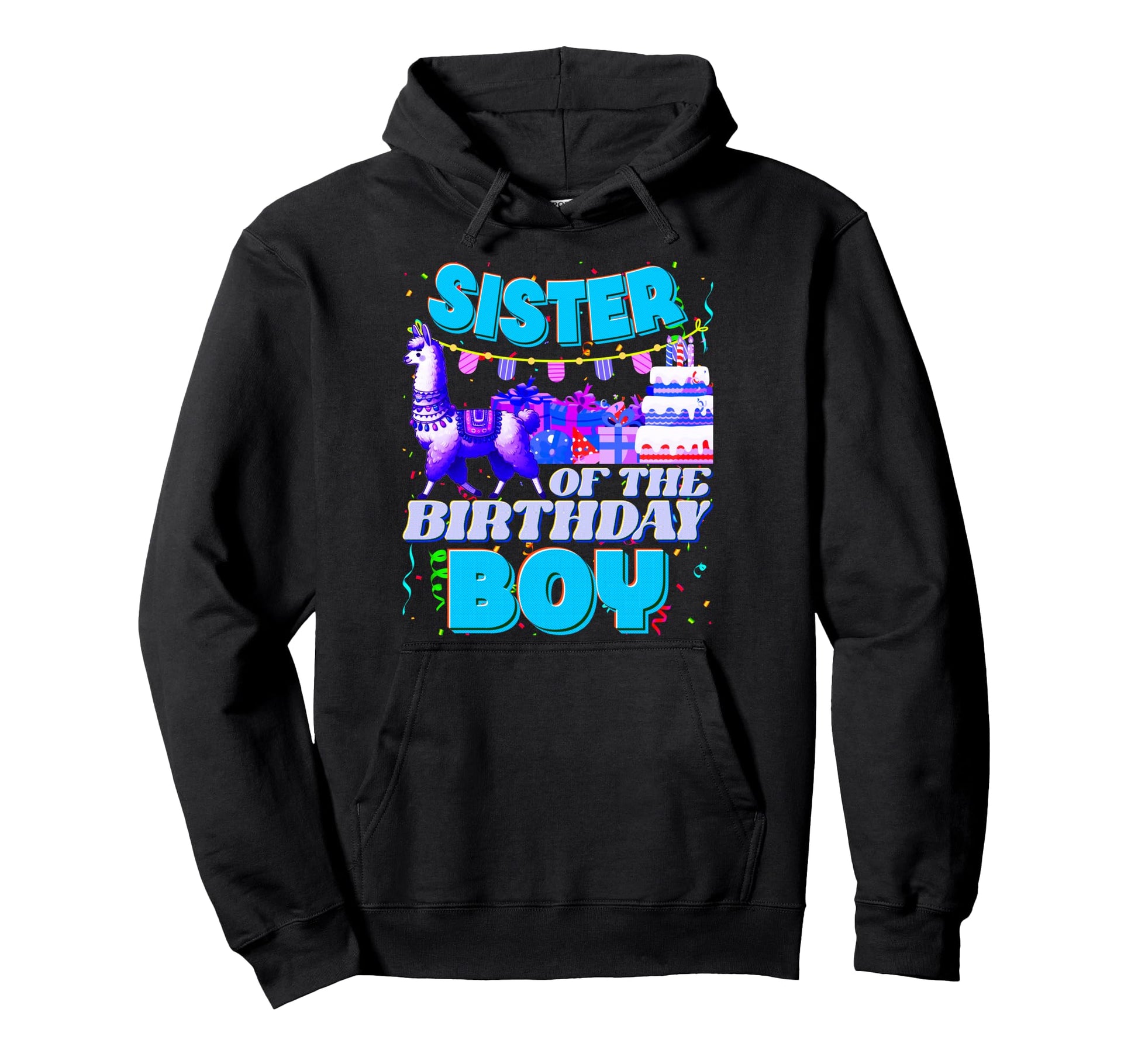 Sister Birthday Llama Dad And Dad Hoodie - Aesthetic Graphic for Adults - T-Shirt, Sweatshirt, Hoodie