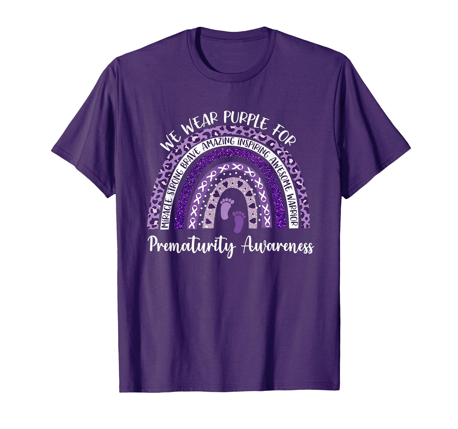 We Wear Purple Rainbow Preemie T-Shirt - Streetwear Style for Adults - T-Shirt, Sweatshirt, Hoodie