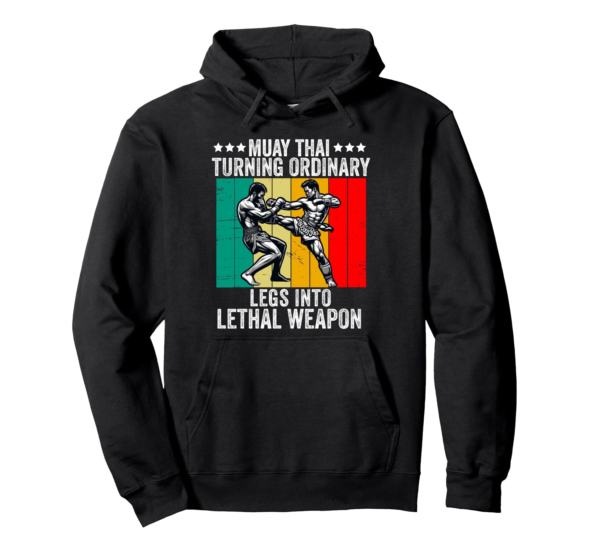 Muay Thai Fighter Dad Thai Kickboxing Hoodie - Trendy Graphic Unisex - T-Shirt, Sweatshirt, Hoodie