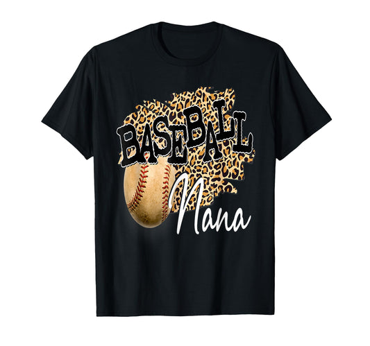 Baseball Nana Leopard Mothers Day T-Shirt - Trendy Graphic Unisex - T-Shirt, Sweatshirt, Hoodie